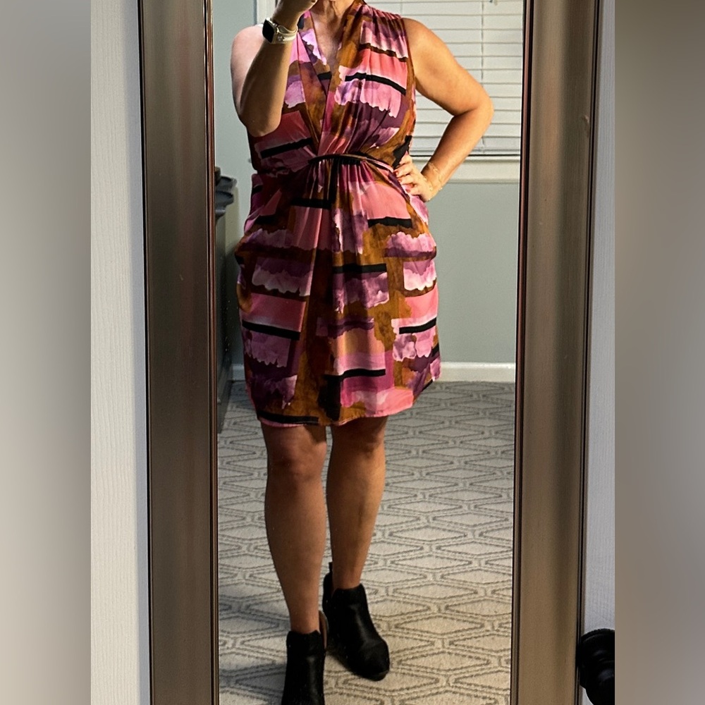 Bar III Pink and Purple Midi Dress